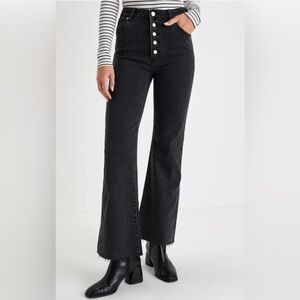 Rolla’s | Eastcoast Crop‎ Flare Washed Black High Rise Denim Jeans Sz 28